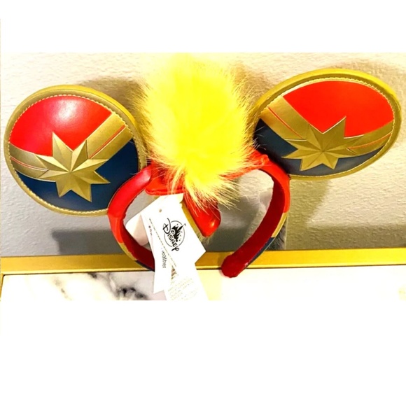 NWT Disney Parks Captain Marvel Mickey Minnie Mohawk Ears Headband - Picture 4 of 4